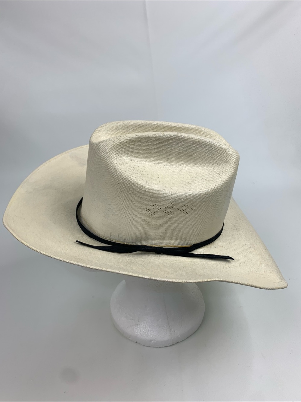 Roca Hats Gomex 20X Western Creme Cowboy hat Unisex Lona Fina Black trim Mexico
